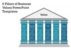 6 pillars of business values powerpoint templates