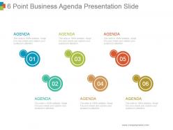 6 point business agenda presentation slide powerpoint images