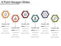6 point hexagon slides example of ppt presentation
