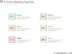 6 point meeting agenda powerpoint slide