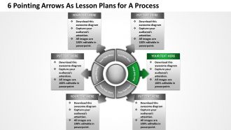 6 pointing arrows as lesson plans  for a process powerpoint templates ppt presentation slides 812