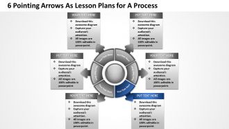 6 pointing arrows as lesson plans  for a process powerpoint templates ppt presentation slides 812