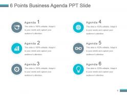 6 points business agenda ppt slide