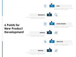 6 points for new product development