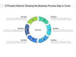 6 process chevron showing the business process step in circle