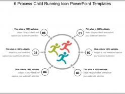 6 process child running icon powerpoint templates