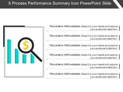 6 process performance summary icon powerpoint slide