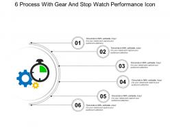 6 Process With Gear And Stop Watch Performance Icon