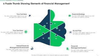 6 Puzzle Thumb Showing Elements Of Financial Management