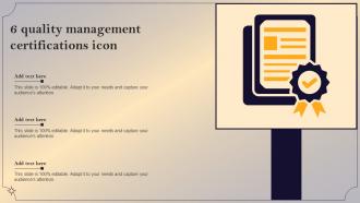 6 Quality Management Certifications Icon