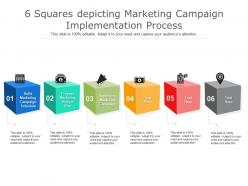 6 Squares Depicting Marketing Campaign Implementation Process