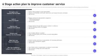 6 Stage Action Plan To Improve Customer Service