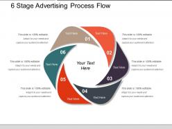 6 stage advertising process flow powerpoint slide information