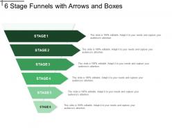 6 Stage Funnels With Arrows And Boxes