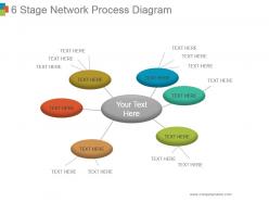 6 stage network process diagram powerpoint slide background
