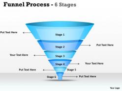 6 Staged Business Process Funnel Diagram