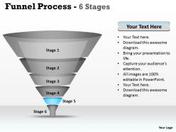 6 staged business process funnel diagram