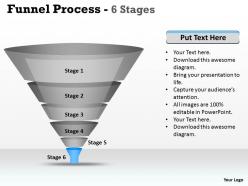 6 staged business process funnel diagram