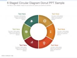 6 staged circular diagram donut ppt sample