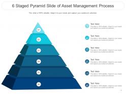 6 staged pyramid slide of asset management process infographic template