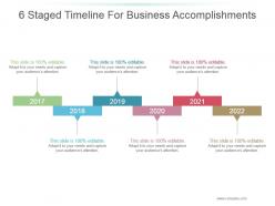 6 staged timeline for business accomplishments ppt templates