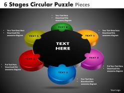 6 stages circular puzzle pieces powerpoint slides and ppt templates db