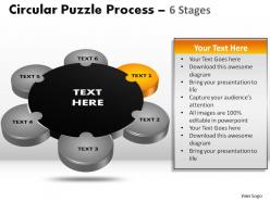 6 stages circular puzzle powerpoint slides