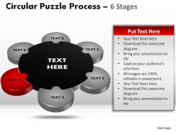 6 stages circular puzzle powerpoint slides