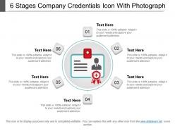 6 stages company credentials icon with photograph