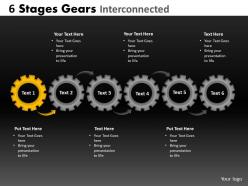 6 stages gears internconnected powerpoint slides and ppt templates db