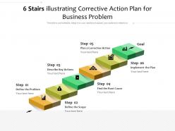 6 stairs illustrating corrective action plan for business problem
