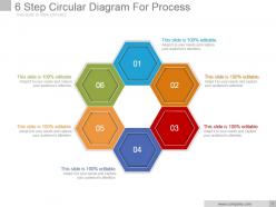 6 step circular diagram for process powerpoint slide background