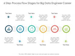 6 step process flow stages for big data engineer career infographic template