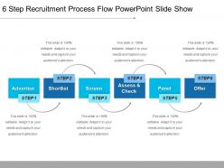 6 step recruitment process flow powerpoint slide show