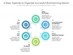 6 steps agenda to organize successful brainstorming session