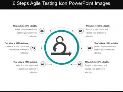 6 steps agile testing icon powerpoint images
