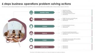 6 Steps Business Operations Problem Solving Actions