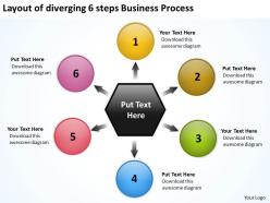 6 steps business powerpoint theme process relative circular flow arrow diagram slides