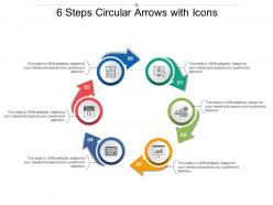 6 steps circular arrows with icons