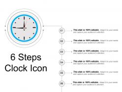 6 steps clock icon ppt slide templates