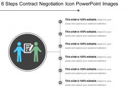 6 steps contract negotiation icon powerpoint images