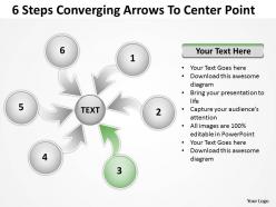 6 steps converging arrows to center point process software powerpoint templates