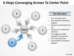 6 steps converging arrows to center point process software powerpoint templates