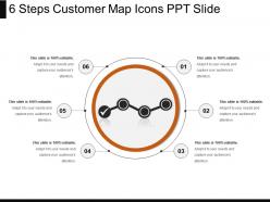 6 steps customer map icons ppt slide