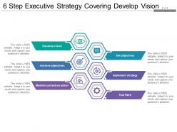 6 Steps Executive Strategy Covering Develop Vision Objectives And Implement Strategy