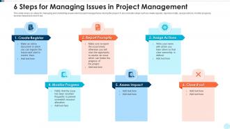 6 steps for managing issues in project management