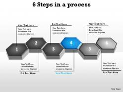 6 steps in a process hexagonal combs connected slides diagrams templates powerpoint info graphics