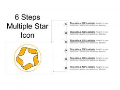 6 steps multiple star icon ppt icon