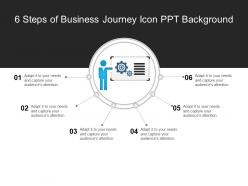 6 steps of business journey icon ppt background