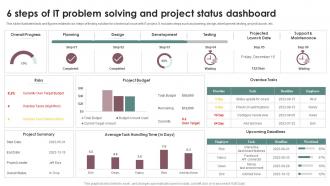 6 Steps Of It Problem Solving And Project Status Dashboard